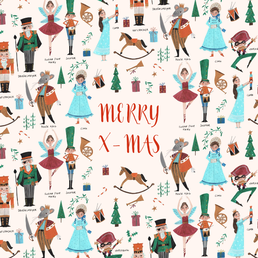 Notenkraker illustratie kerstkaart - Kerstkaarten Kerstkaarten - Notenkraker illustratie kerstkaart