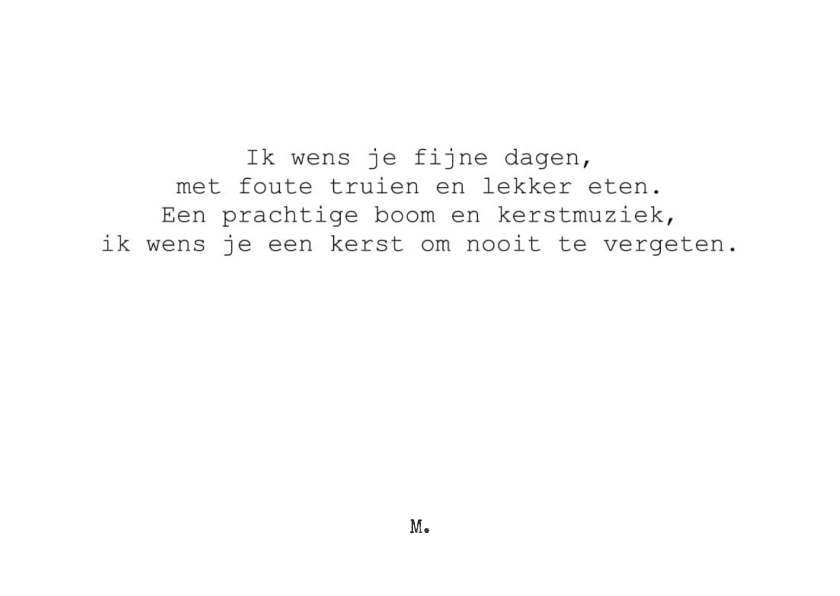 Origineel kerstgedicht op kaart - Kerstkaarten Kerstkaarten - Origineel kerstgedicht op kaart