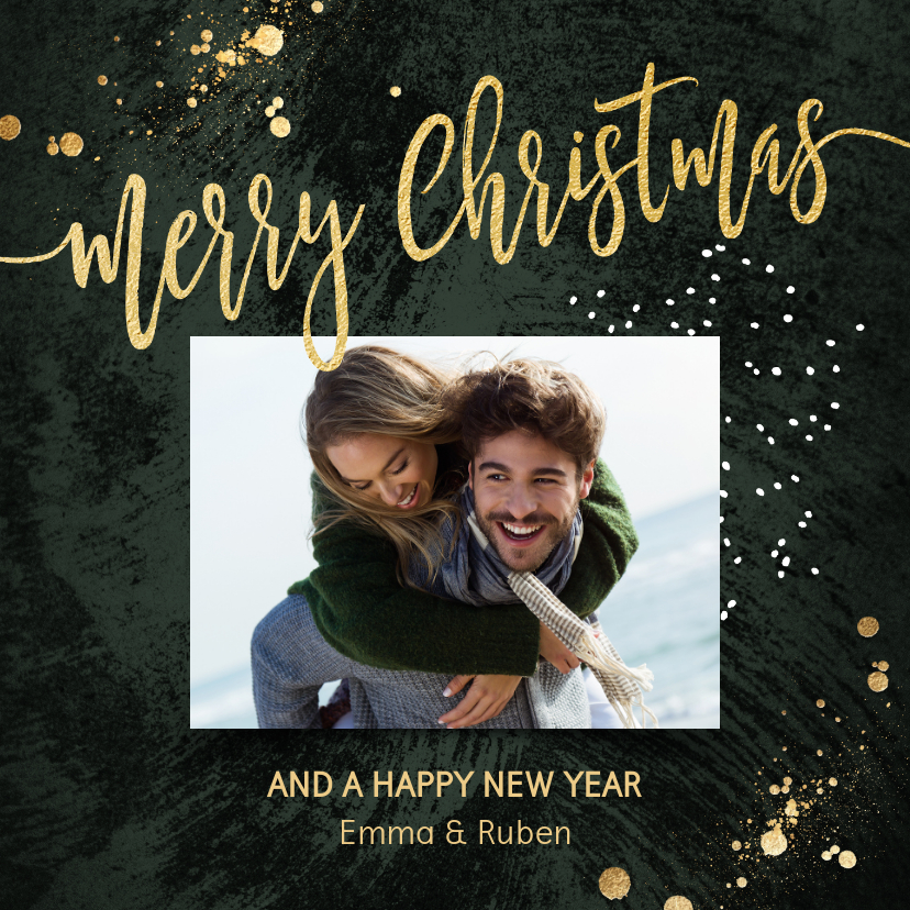 Originele foto kerstkaart Merry Christmas groen - Kerstkaarten Kerstkaarten - Originele foto kerstkaart Merry Christmas groen
