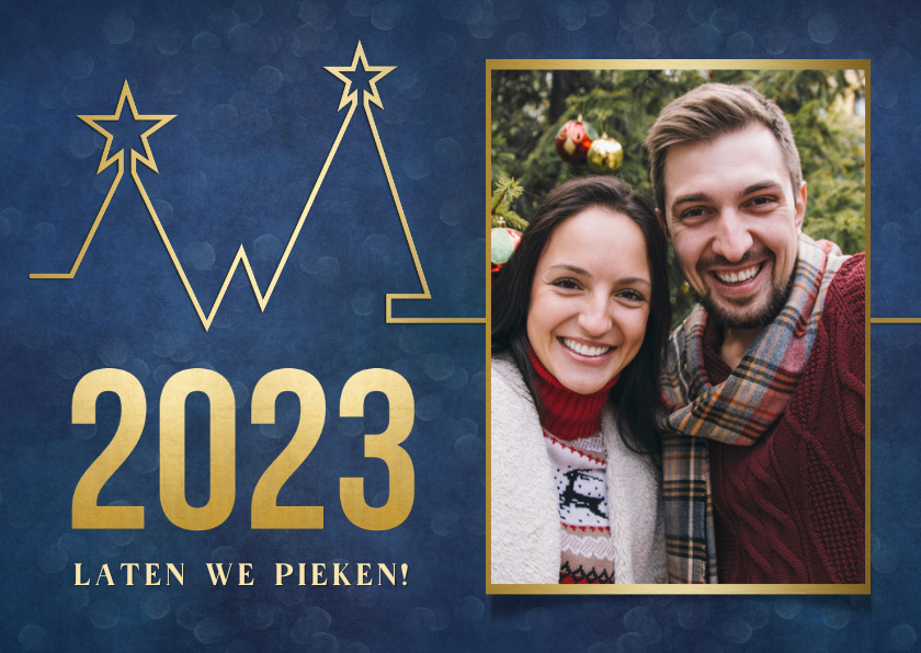 Originele kerstkaart - pieken in 2023 met kerstboom grafiek - Kerstkaarten Kerstkaarten - Originele kerstkaart - pieken in 2023 met kerstboom grafiek