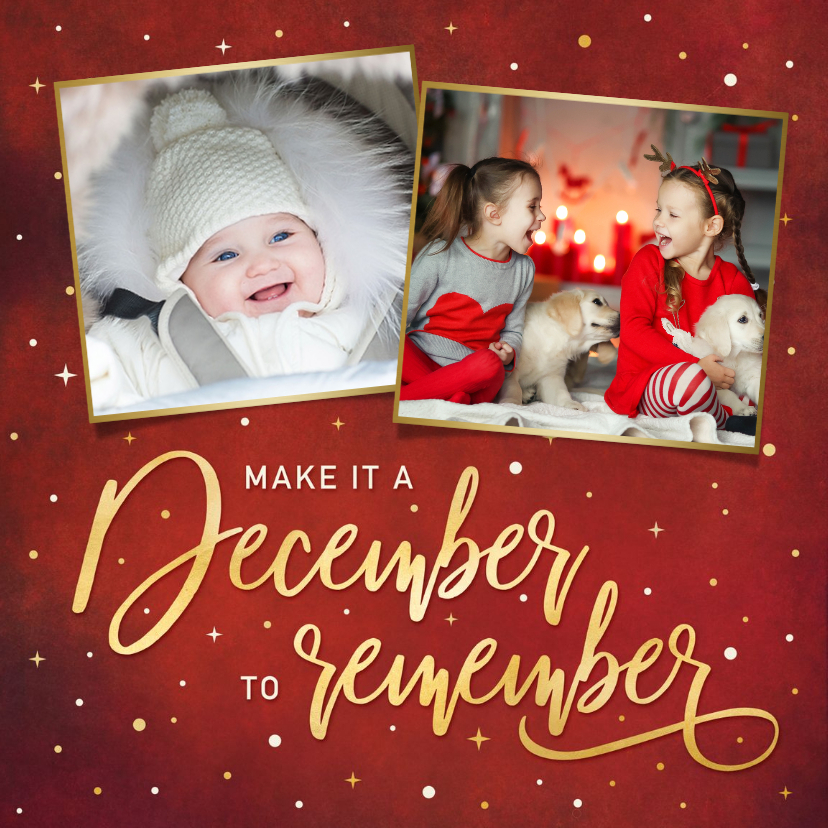 Positieve kerstkaart make it a december to remember - Kerstkaarten Kerstkaarten - Positieve kerstkaart make it a december to remember
