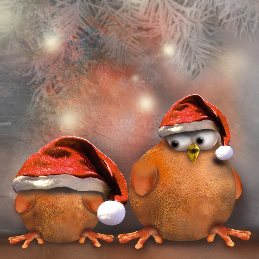 Ptie Foe met een te grote muts.. - Kerstkaarten Kerstkaarten - Ptie Foe met een te grote muts..