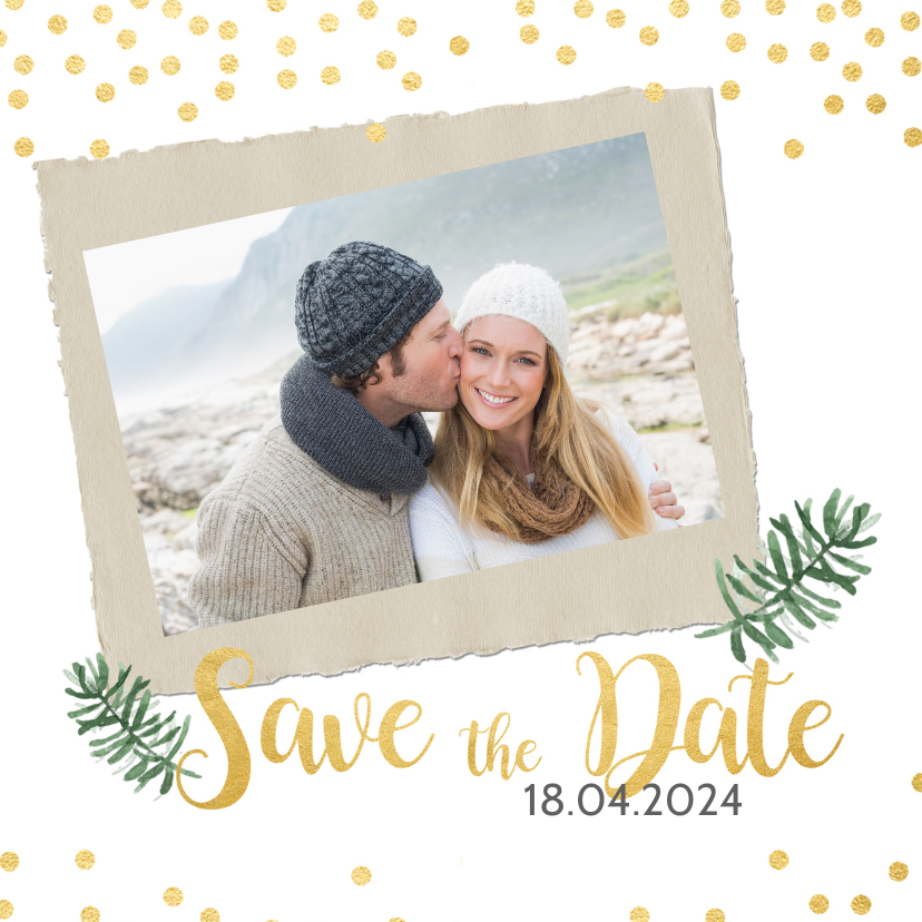 Save the date kerstkaart met goud - Kerstkaarten Kerstkaarten - Save the date kerstkaart met goud