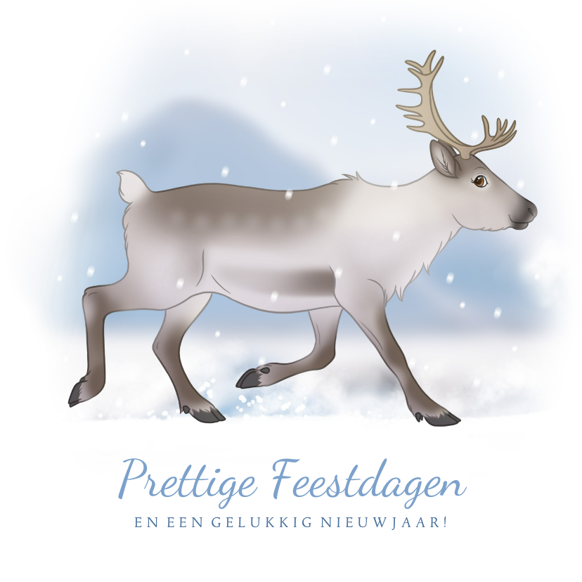 Kerstkaarten - Schattige rendier kerstkaart