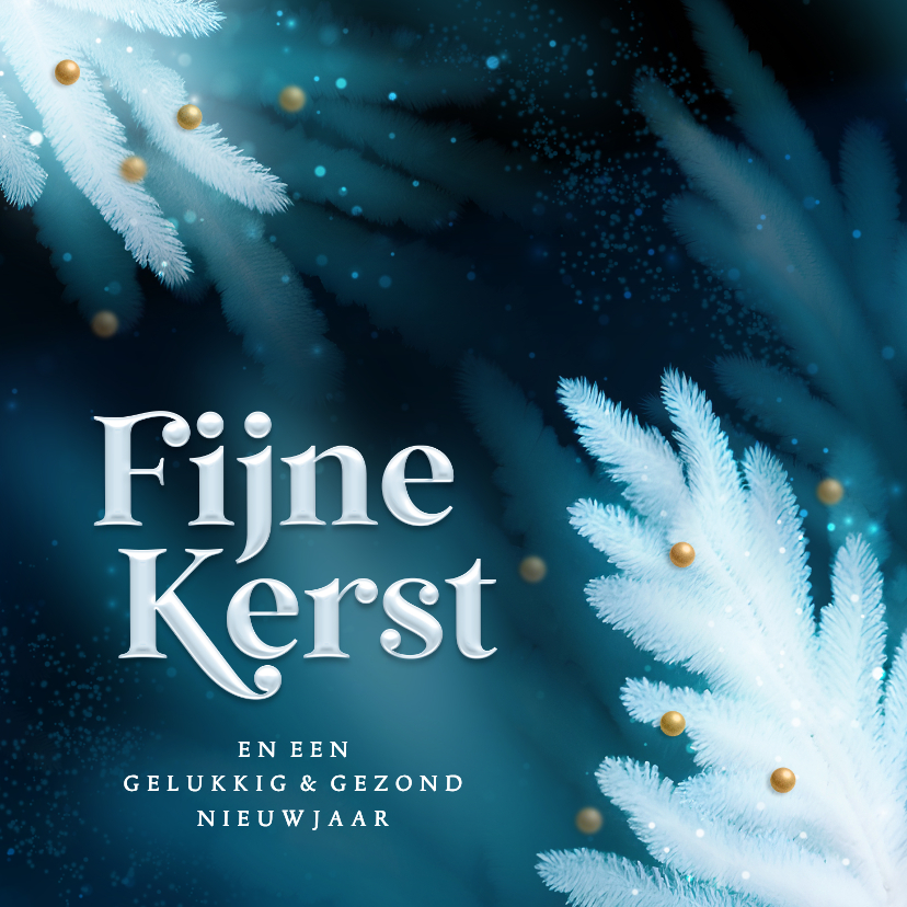 Kerstkaarten - Sjieke kerstkaart kerstboom takken