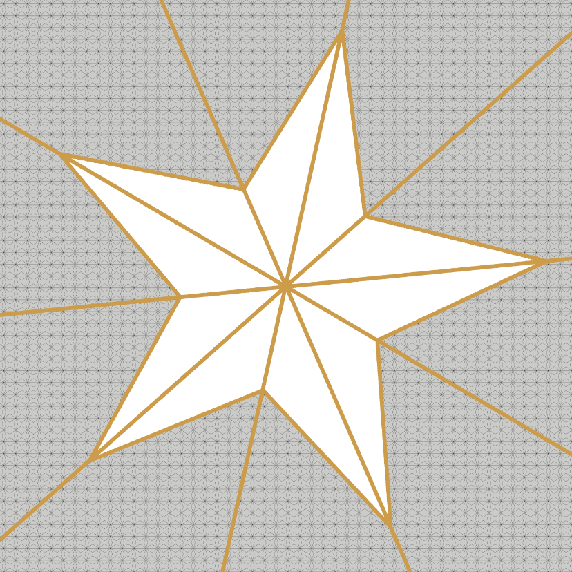 Ster geometrisch oker - Kerstkaarten Kerstkaarten - Ster geometrisch oker