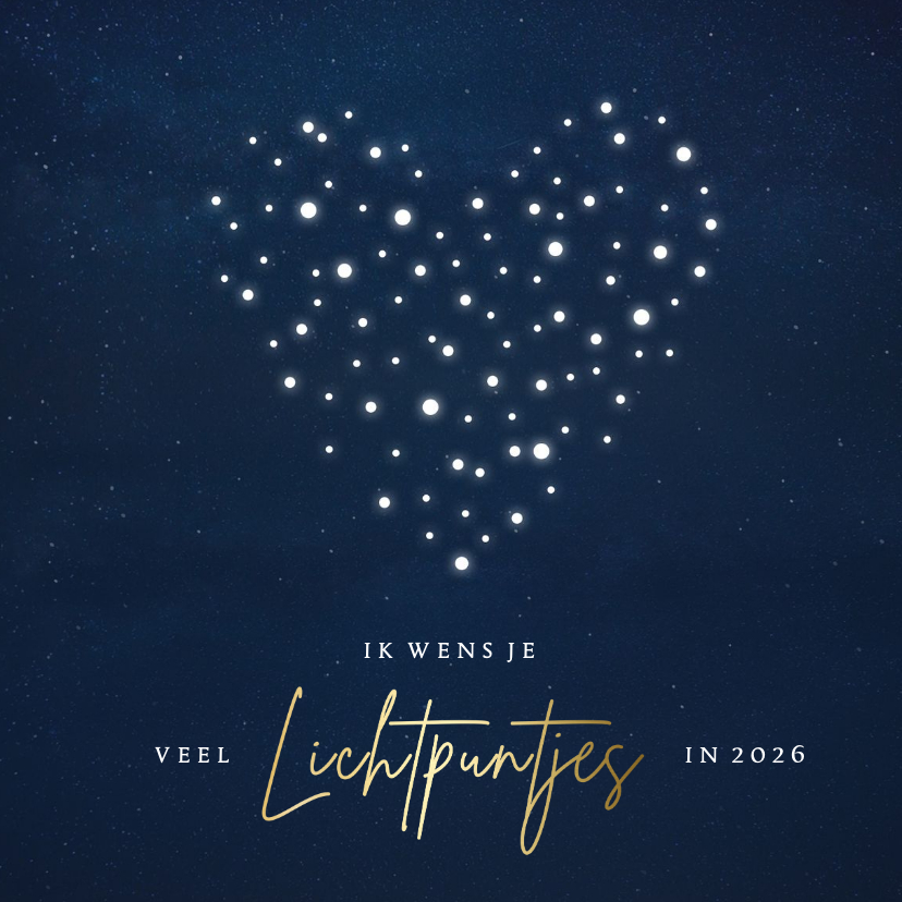 Kerstkaarten - Sterkte kerstkaart hart - ik wens je veel lichtpuntjes 2027