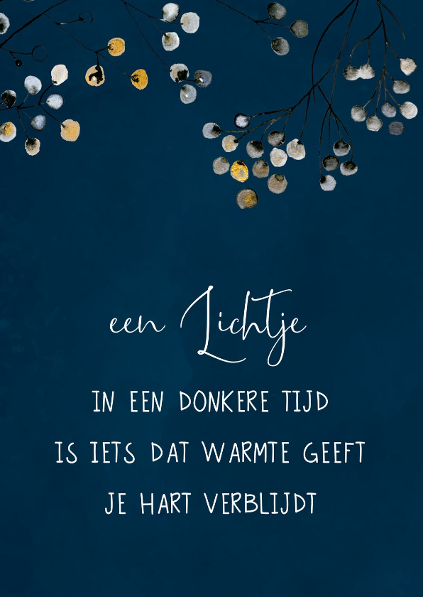 Kerstkaarten - Sterkte-kerstkaart lichtje in een donkere tijd