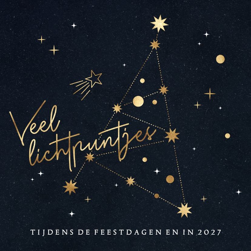 Sterkte kerstkaart Lichtpuntjes sterrenbeeld - Kerstkaarten Kerstkaarten - Sterkte kerstkaart Lichtpuntjes sterrenbeeld