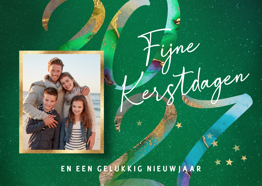 Stijlvol kerstkaartje met foto 2027 - Kerstkaarten Kerstkaarten - Stijlvol kerstkaartje met foto 2027