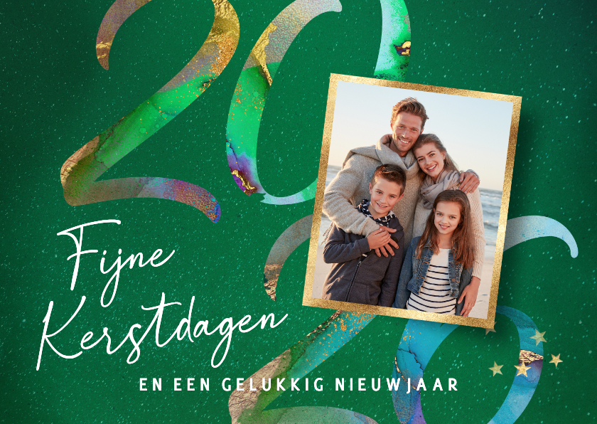 Kerstkaarten - Stijlvol kerstkaartje met foto