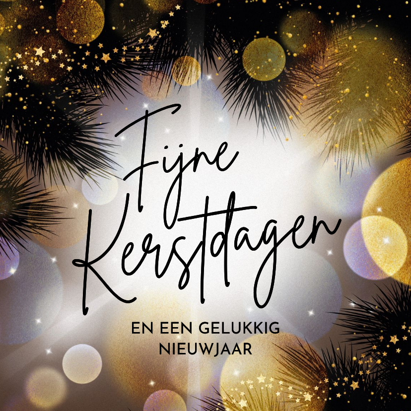 Stijlvol kerstkaartje met kerst licht - Kerstkaarten Kerstkaarten - Stijlvol kerstkaartje met kerst licht