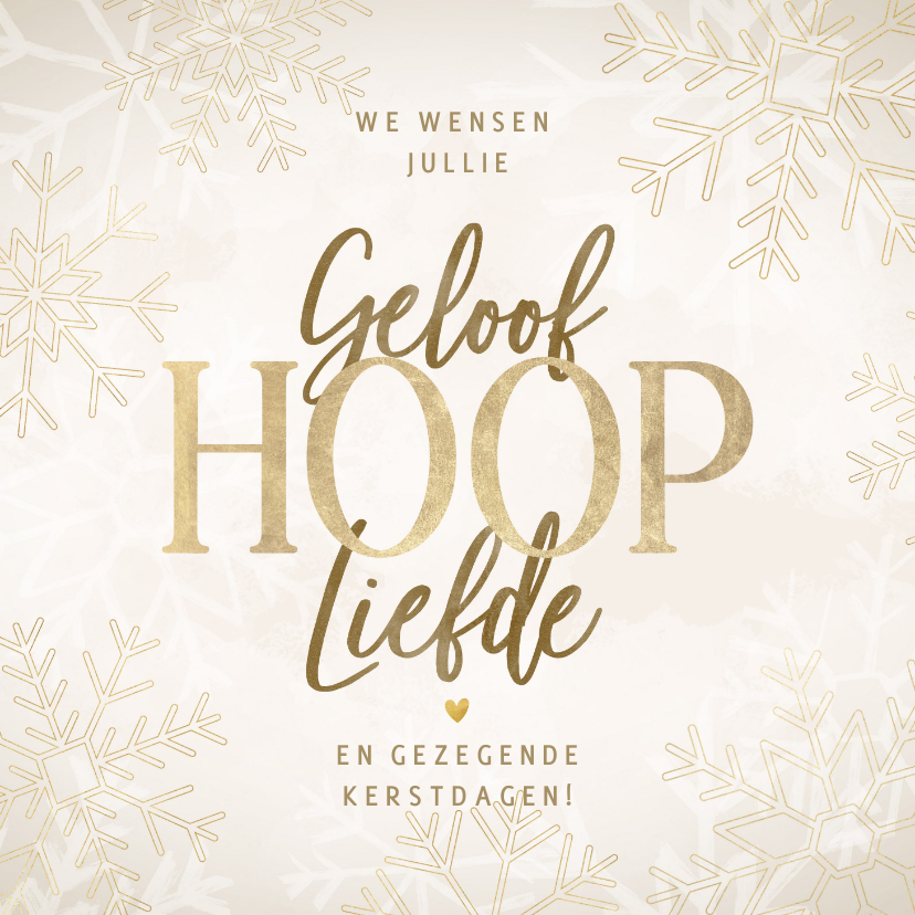 Kerstkaarten - Stijlvolle Christelijke kerstkaart geloof hoop en liefde