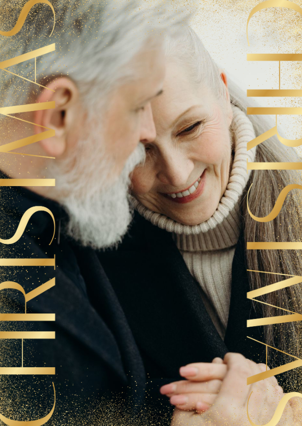 Stijlvolle fotokaart met klassiek typografie christmas - Kerstkaarten Kerstkaarten - Stijlvolle fotokaart met klassiek typografie christmas