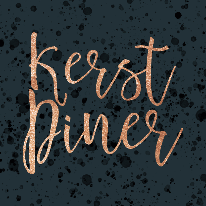 Stijlvolle kerstdiner uitnodiging met goudlook en spetters - Kerstkaarten Kerstkaarten - Stijlvolle kerstdiner uitnodiging met goudlook en spetters