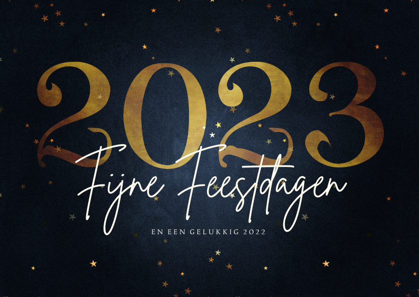 Stijlvolle kerstkaart fijne feestdagen gouden 2022 - Kerstkaarten Kerstkaarten - Stijlvolle kerstkaart fijne feestdagen gouden 2022