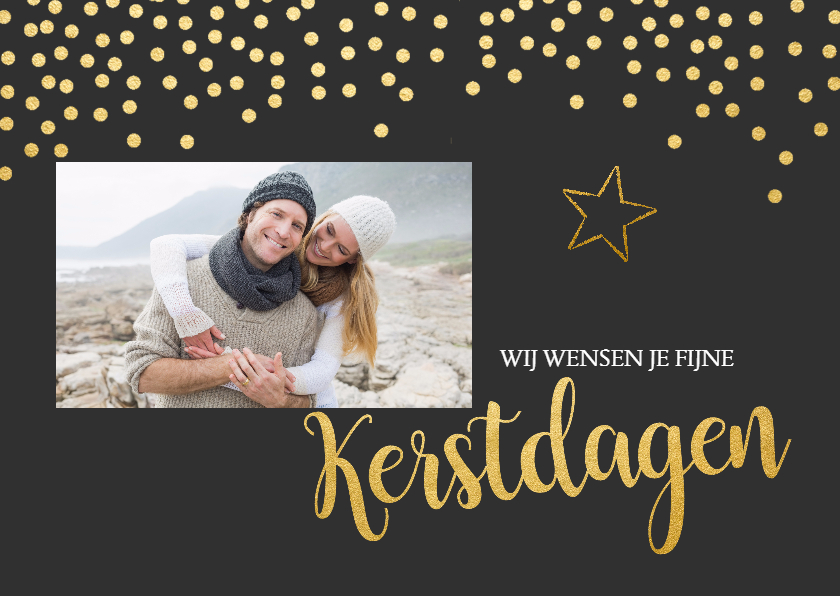 Stijlvolle kerstkaart goud - Kerstkaarten Kerstkaarten - Stijlvolle kerstkaart goud
