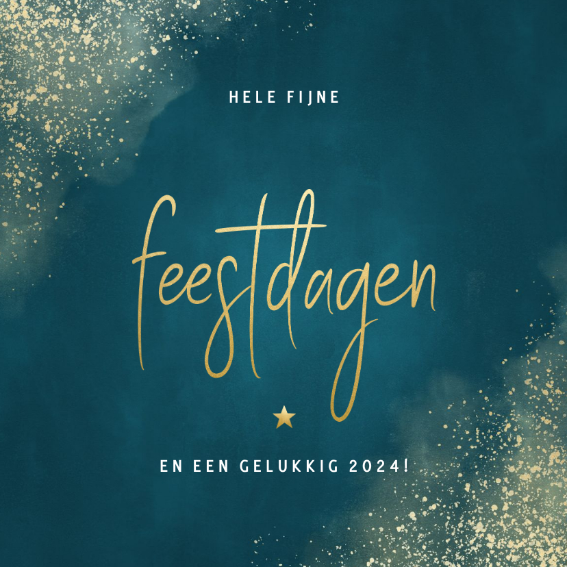 Stijlvolle kerstkaart gouden typografie, sneeuw en waterverf - Kerstkaarten Kerstkaarten - Stijlvolle kerstkaart gouden typografie, sneeuw en waterverf