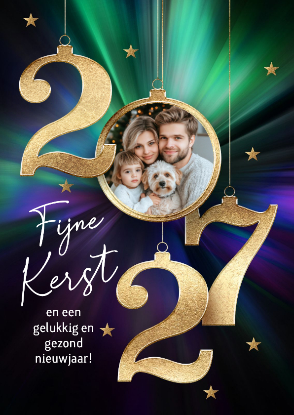 Kerstkaarten - Stijlvolle kerstkaart met foto en 2027