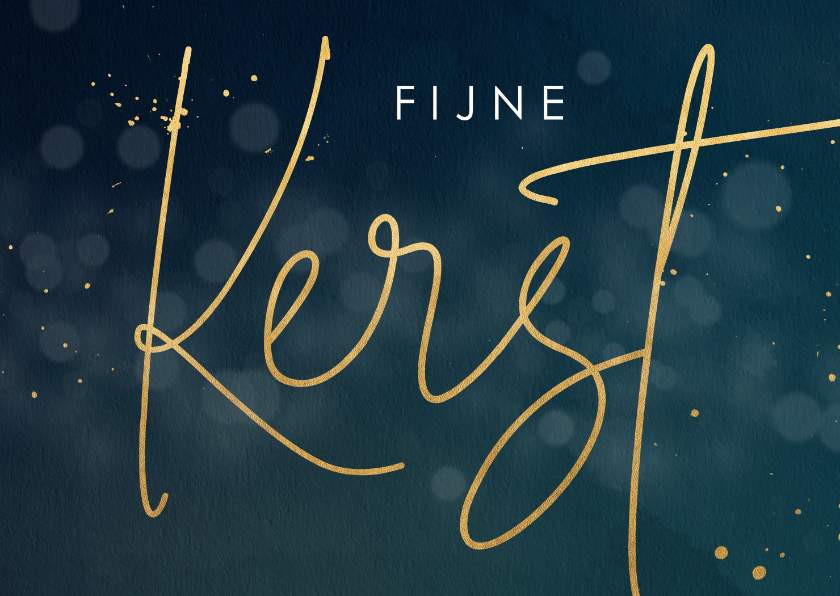 Stijlvolle kerstkaart met gouden tekst - Kerstkaarten Kerstkaarten - Stijlvolle kerstkaart met gouden tekst