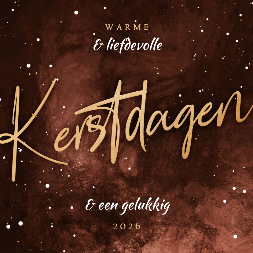 Stijlvolle kerstkaart warme kerstdagen roestkleur - Kerstkaarten Kerstkaarten - Stijlvolle kerstkaart warme kerstdagen roestkleur