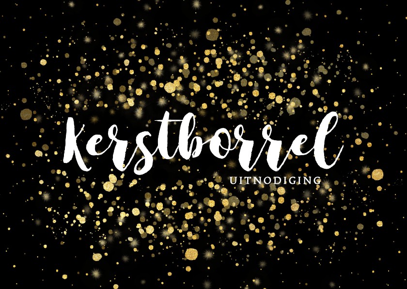 Stijlvolle uitnodiging kerstborrel met confetti - Kerstkaarten Kerstkaarten - Stijlvolle uitnodiging kerstborrel met confetti