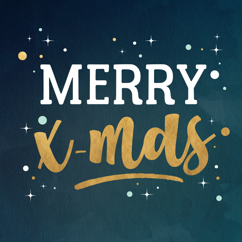 Trendy kerstkaart met sterren en stippen - Kerstkaarten Kerstkaarten - Trendy kerstkaart met sterren en stippen
