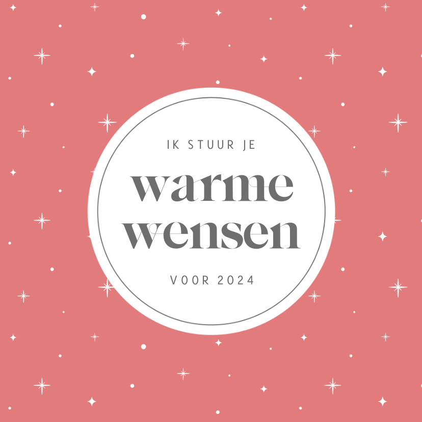 Trendy rode kerstkaart met cirkel en witte sterren - Kerstkaarten Kerstkaarten - Trendy rode kerstkaart met cirkel en witte sterren