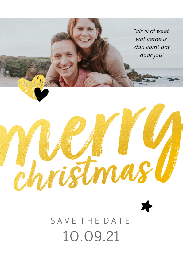 Trouwkaart - save the date merry christmas - Kerstkaarten Kerstkaarten - Trouwkaart - save the date merry christmas