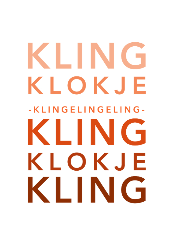 Typografie kling klokje - DH - Kerstkaarten Kerstkaarten - Typografie kling klokje - DH