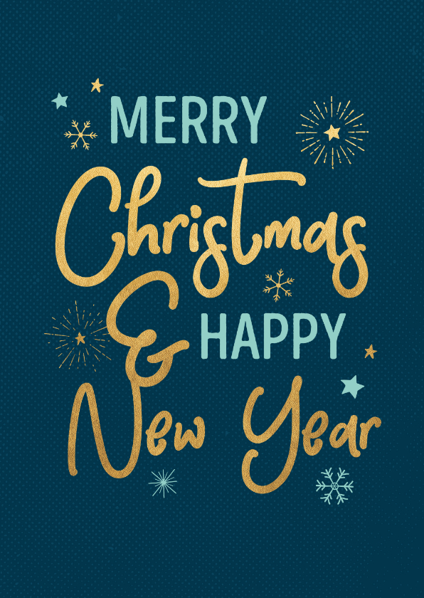 Typografische kerstkaart met sneeuwvlokken - Kerstkaarten Kerstkaarten - Typografische kerstkaart met sneeuwvlokken