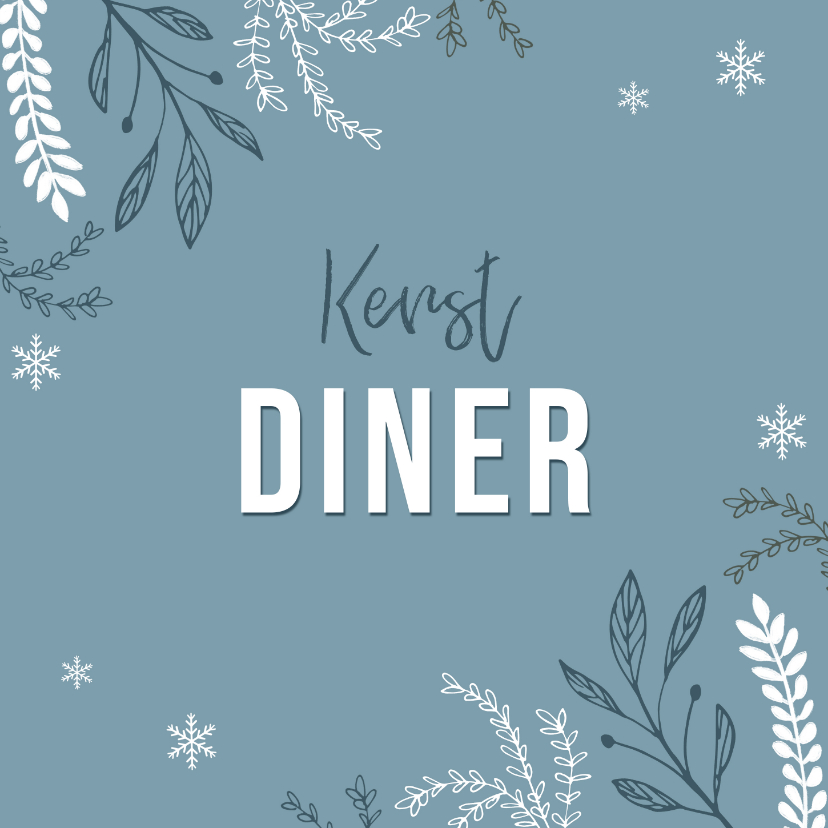 Uitnodiging kerstdiner stijlvol winter pastel blauw - Kerstkaarten Kerstkaarten - Uitnodiging kerstdiner stijlvol winter pastel blauw