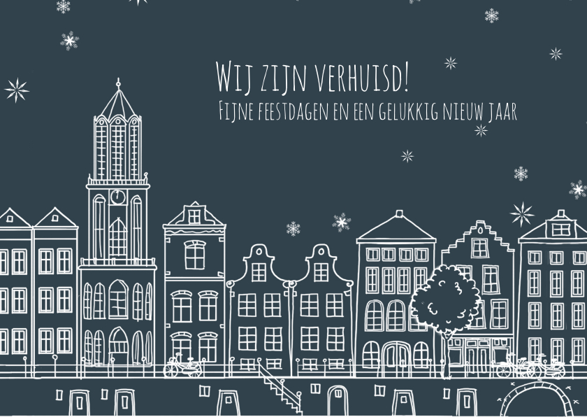 Verhuis kerstkaart gevels - Kerstkaarten Kerstkaarten - Verhuis kerstkaart gevels
