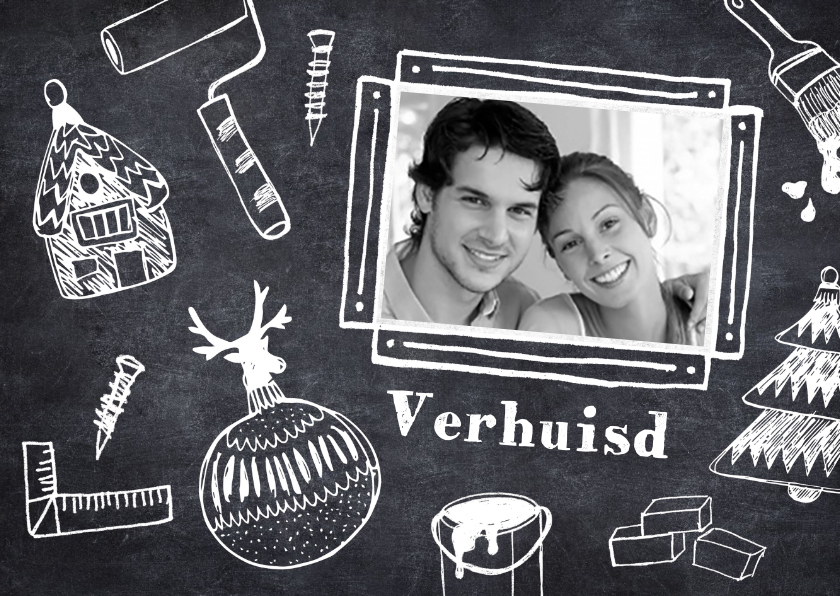 Verhuiskaart kerst en klussen - Kerstkaarten Kerstkaarten - Verhuiskaart kerst en klussen