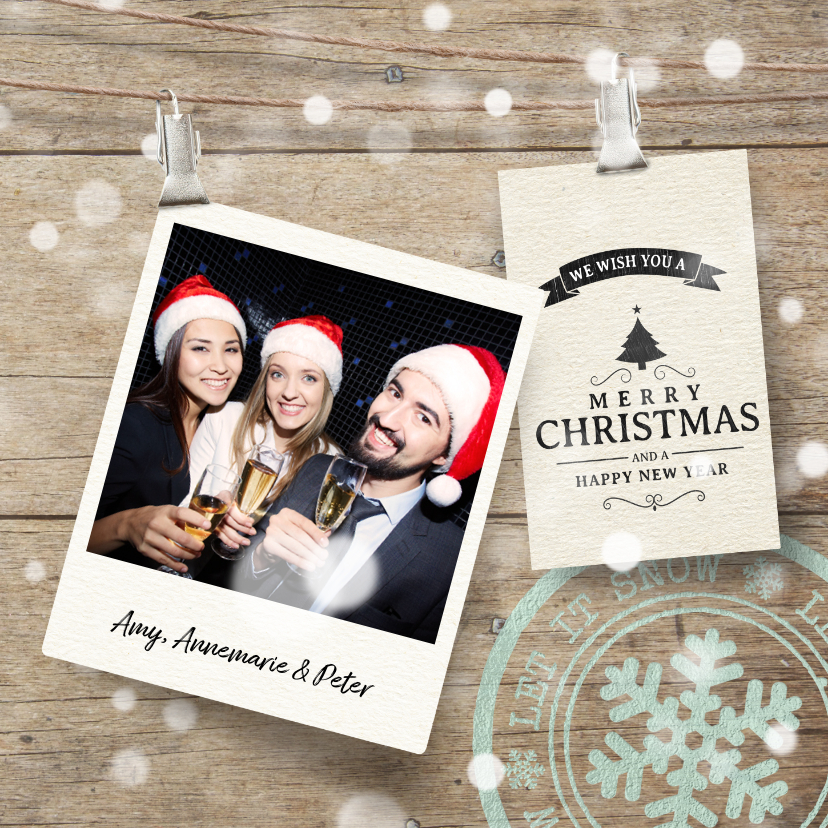 Vrolijke kerstkaart label foto - Kerstkaarten Kerstkaarten - Vrolijke kerstkaart label foto