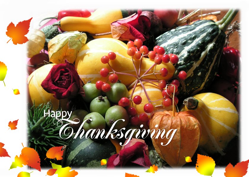 wenskaart Happy Thanksgiving - Kerstkaarten Kerstkaarten - wenskaart Happy Thanksgiving