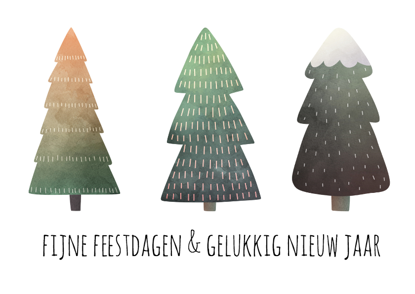 Winter bomen kerst - Kerstkaarten Kerstkaarten - Winter bomen kerst