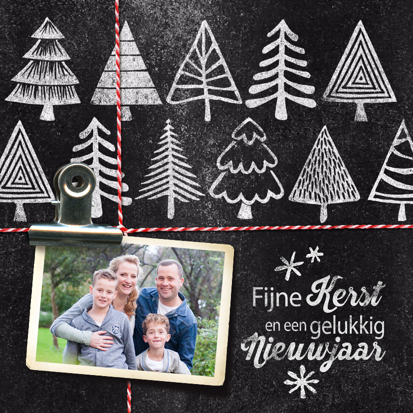 YVON kerstbomen foto krijt - Kerstkaarten Kerstkaarten - YVON kerstbomen foto krijt