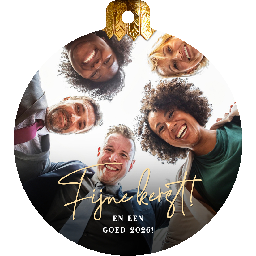 Kerstkaarten - Zakelijke kerstkaart in kerstbal vorm met eigen foto