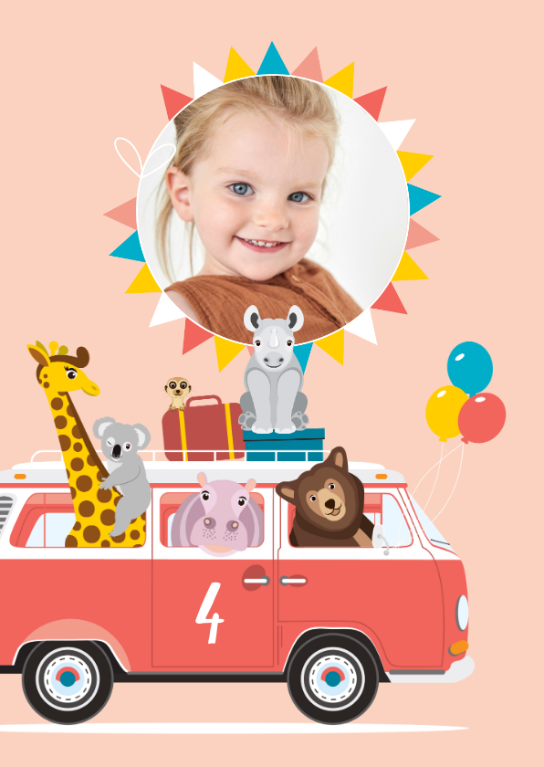 Kinderfeestjes - Een vrolijk Volkswagen busje nodigt jouw vriendjes uit