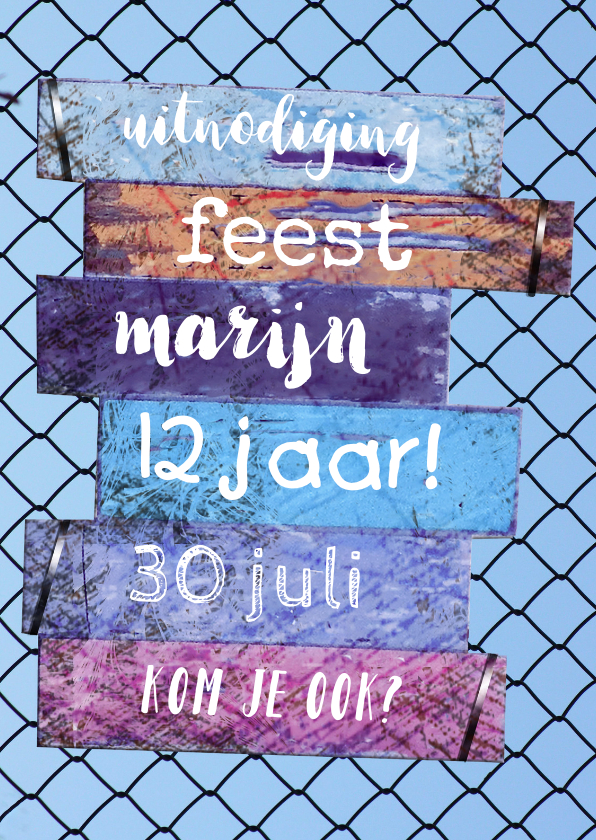 Feest bord stoer zelf invullen b - Kinderfeestjes Kinderfeestjes - Feest bord stoer zelf invullen b