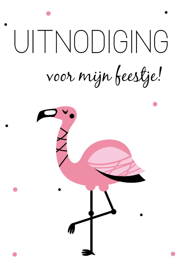 Flamingo uitnodiging voor een kinderfeestje - Kinderfeestjes Kinderfeestjes - Flamingo uitnodiging voor een kinderfeestje