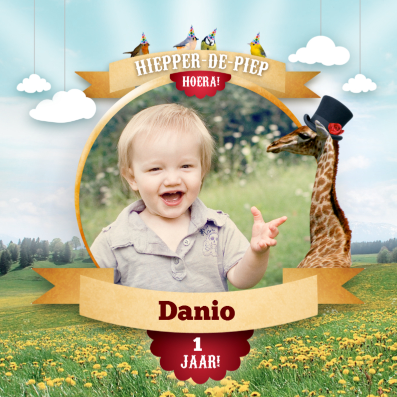 Fotokaart - Magical Circus - Giraffe - Kinderfeestjes Kinderfeestjes - Fotokaart - Magical Circus - Giraffe