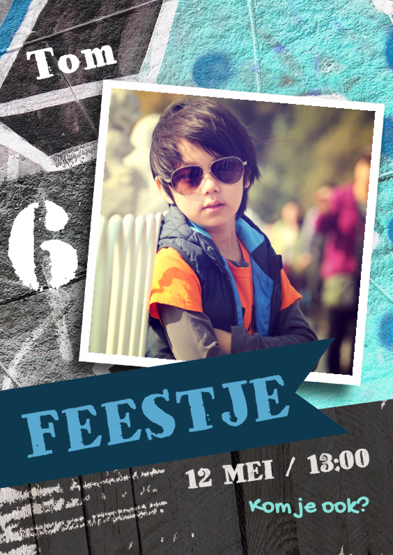 Graffiti kaart Jongen - Kinderfeestjes Kinderfeestjes - Graffiti kaart Jongen