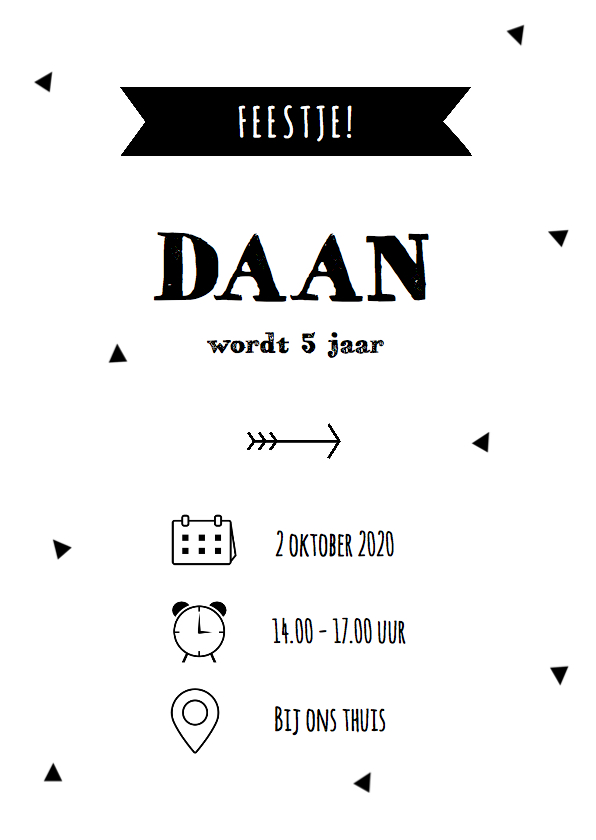 Grafische uitnodigingskaart verjaardag - Kinderfeestjes Kinderfeestjes - Grafische uitnodigingskaart verjaardag