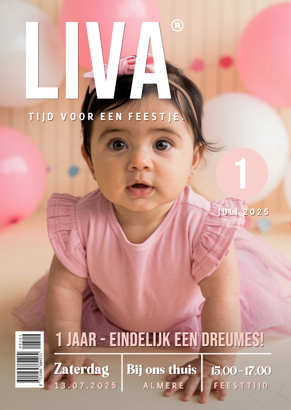 Grappige tijdschrift kaart uitnodiging verjaardag meisje - Kinderfeestjes Kinderfeestjes - Grappige tijdschrift kaart uitnodiging verjaardag meisje