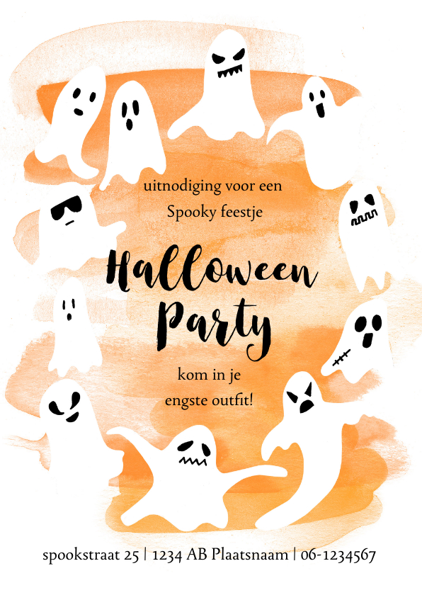 Kinderfeestjes - Halloweenfeestje met spooken en oranje waterverf