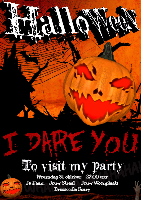 Kinderfeestjes - I DARE YOU to visit my Halloween party