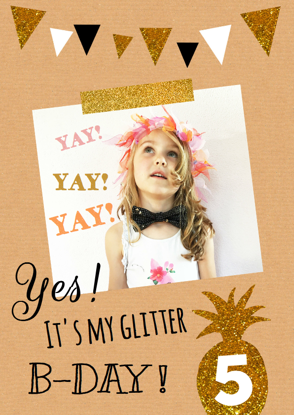 kinderfeest glitter ananas - Kinderfeestjes Kinderfeestjes - kinderfeest glitter ananas