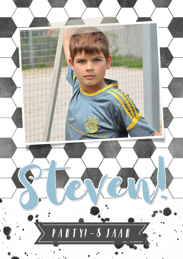 Kinderfeestjes - Kinderfeest uitnodiging voetbal met eigen foto
